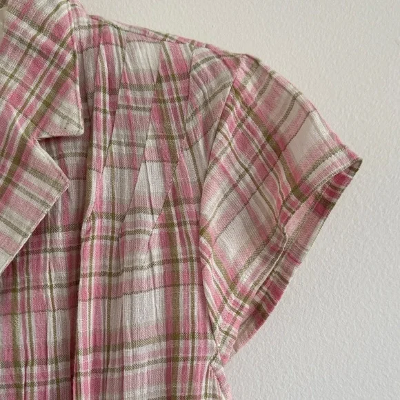 April Cornell Springtime Check Porch Dress in Rose Sage - Picture 7 of 14